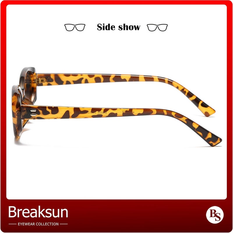 Breaksun Retro Oval Sunglasses for Women Men Fashion Small Oval Sunglasses 90s Vintage Shades - Image 4